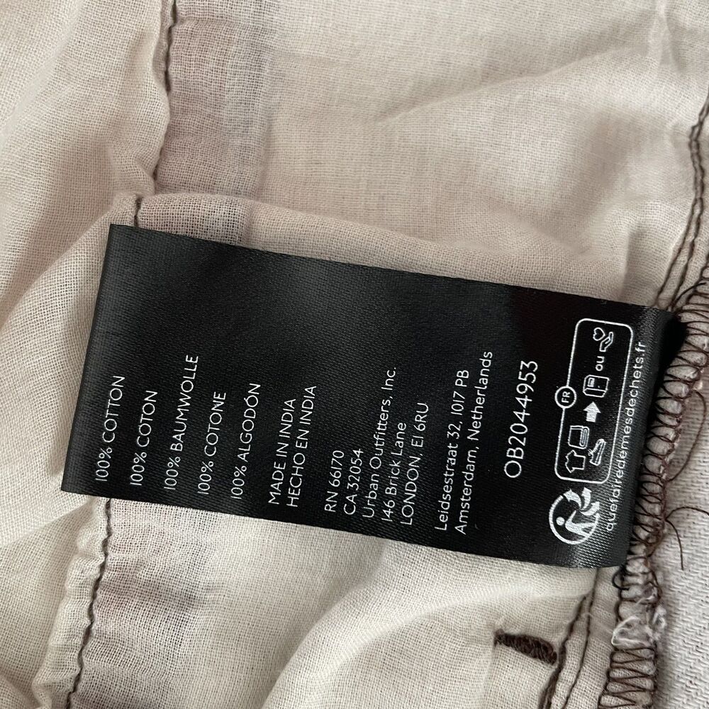 Free People Brown Striped Western Boho Ellie Pull On Barrel Pants - Size L - Picture 8 of 13